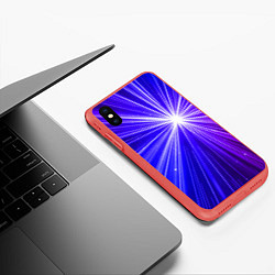 Чехол iPhone XS Max матовый Космическое свечение, цвет: 3D-красный — фото 2