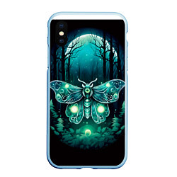 Чехол iPhone XS Max матовый Призрачный мотылек, цвет: 3D-голубой