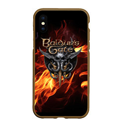 Чехол iPhone XS Max матовый Baldurs Gate 3 fire