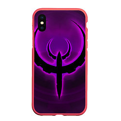 Чехол iPhone XS Max матовый Quake фиолетовый, цвет: 3D-красный