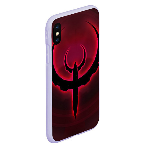 Чехол iPhone XS Max матовый Quake красный / 3D-Светло-сиреневый – фото 2