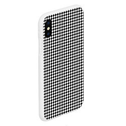 Чехол iPhone XS Max матовый Шахматный чёрно-белый, цвет: 3D-белый — фото 2