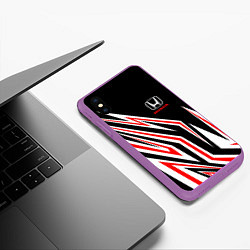 Чехол iPhone XS Max матовый Хонда - белый и красный, цвет: 3D-фиолетовый — фото 2