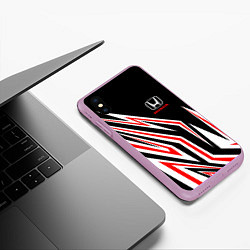 Чехол iPhone XS Max матовый Хонда - белый и красный, цвет: 3D-сиреневый — фото 2