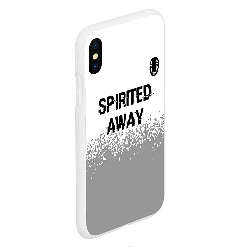 Чехол iPhone XS Max матовый Spirited Away glitch на светлом фоне: символ сверх / 3D-Белый – фото 2