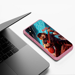 Чехол iPhone XS Max матовый ACDC rock music, цвет: 3D-малиновый — фото 2