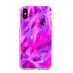 Чехол iPhone XS Max матовый Розовая слизь