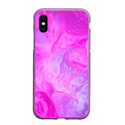 Чехол iPhone XS Max матовый Розовая текстура, цвет: 3D-фиолетовый