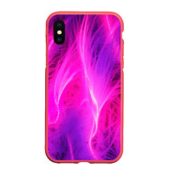 Чехол iPhone XS Max матовый Pink abstract texture