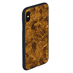 Чехол iPhone XS Max матовый Текстура золота, цвет: 3D-черный — фото 2