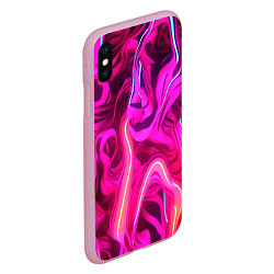 Чехол iPhone XS Max матовый Pink neon abstract, цвет: 3D-розовый — фото 2