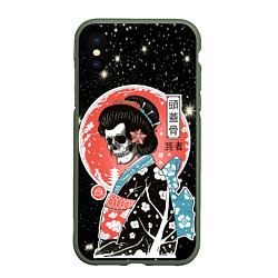 Чехол iPhone XS Max матовый Гейша Японии в кимоно - смерть полнолуние