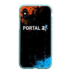 Чехол iPhone XS Max матовый Portal game, цвет: 3D-мятный