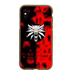 Чехол iPhone XS Max матовый The Witcher pattern magic, цвет: 3D-коричневый