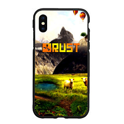 Чехол iPhone XS Max матовый Rust poster game, цвет: 3D-черный