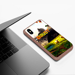 Чехол iPhone XS Max матовый Rust poster game, цвет: 3D-коричневый — фото 2