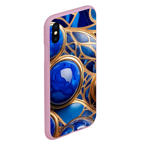 Чехол iPhone XS Max матовый Лазуритовый флюид / 3D-Розовый – фото 2