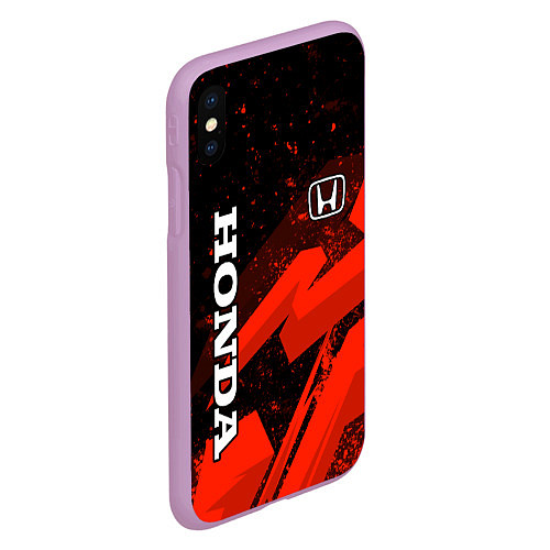 Чехол iPhone XS Max матовый Honda - красная абстракция / 3D-Сиреневый – фото 2