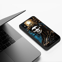 Чехол iPhone XS Max матовый Девушка киборг в стиле стимпанк и киберпанк, цвет: 3D-черный — фото 2
