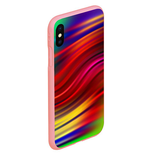 Чехол iPhone XS Max матовый Разноцветный абстрактный узор волны / 3D-Баблгам – фото 2