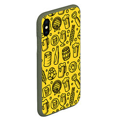 Чехол iPhone XS Max матовый Пиво и аксессуары - жёлтый, цвет: 3D-темно-зеленый — фото 2