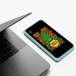 Чехол iPhone XS Max матовый Времена драконов, цвет: 3D-мятный — фото 2