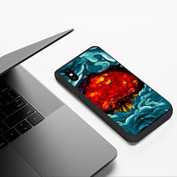 Чехол iPhone XS Max матовый Ядерный хаос в витраже, цвет: 3D-черный — фото 2