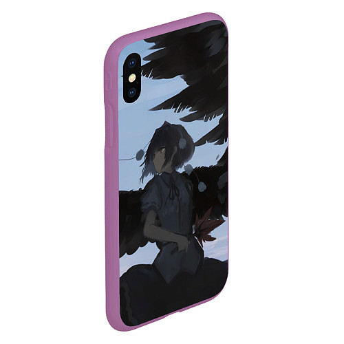 Чехол iPhone XS Max матовый Touhou Project Aya Шамеймару / 3D-Фиолетовый – фото 2