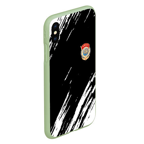 Чехол iPhone XS Max матовый Ссср спортивный стиль / 3D-Салатовый – фото 2