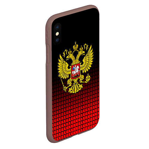 Чехол iPhone XS Max матовый Русский мир / 3D-Коричневый – фото 2