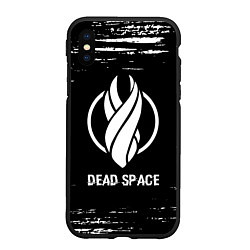Чехол iPhone XS Max матовый Dead Space glitch на темном фоне, цвет: 3D-черный