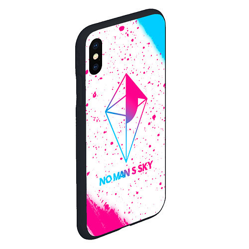 Чехол iPhone XS Max матовый No Mans Sky neon gradient style / 3D-Черный – фото 2