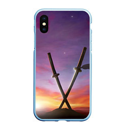 Чехол iPhone XS Max матовый Touhou Project Youmu Swords, цвет: 3D-голубой