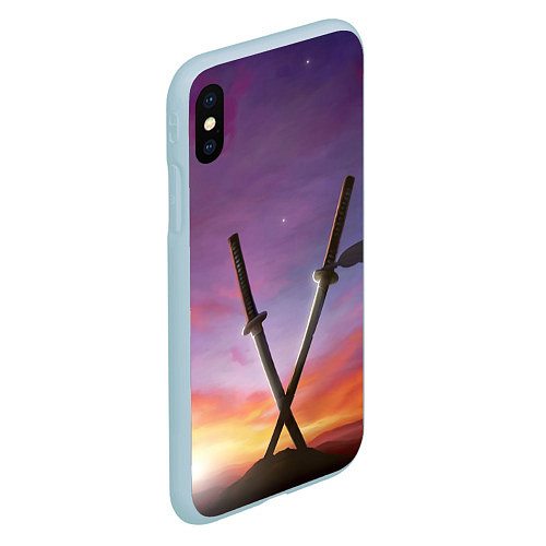 Чехол iPhone XS Max матовый Touhou Project Youmu Swords / 3D-Голубой – фото 2