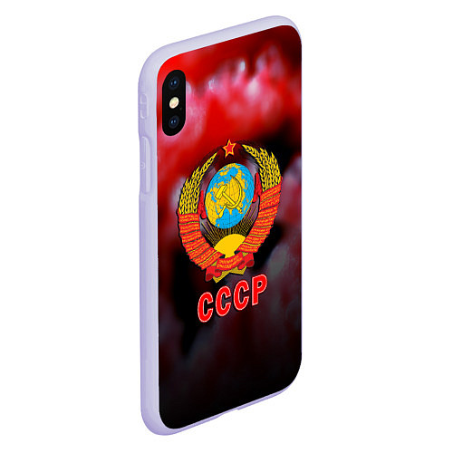 Чехол iPhone XS Max матовый Патриот ссср / 3D-Светло-сиреневый – фото 2