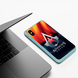 Чехол iPhone XS Max матовый Assassins Creed ussr, цвет: 3D-мятный — фото 2
