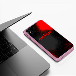 Чехол iPhone XS Max матовый Counter strike logo game, цвет: 3D-розовый — фото 2