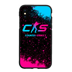 Чехол iPhone XS Max матовый Counter-Strike 2 - neon gradient, цвет: 3D-черный