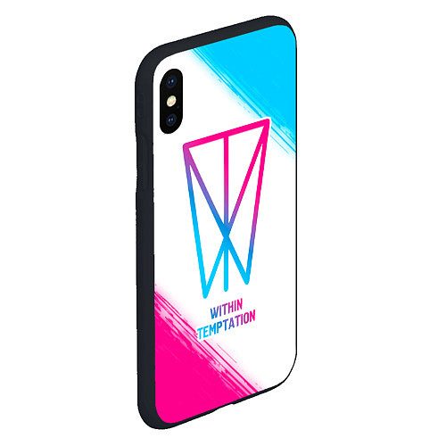 Чехол iPhone XS Max матовый Within Temptation neon gradient style / 3D-Черный – фото 2