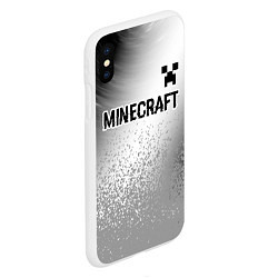 Чехол iPhone XS Max матовый Minecraft glitch на светлом фоне: символ сверху, цвет: 3D-белый — фото 2