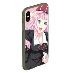 Чехол iPhone XS Max матовый Kaguya sama wa Kokurasetai Чика Фудживара, цвет: 3D-темно-зеленый — фото 2