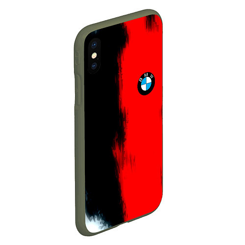 Чехол iPhone XS Max матовый Bmw sport colors / 3D-Темно-зеленый – фото 2