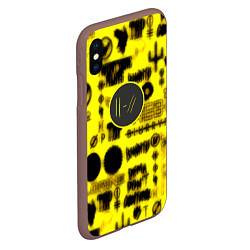 Чехол iPhone XS Max матовый Twenty one pilots logobombing, цвет: 3D-коричневый — фото 2