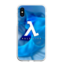 Чехол iPhone XS Max матовый Half life blue storm, цвет: 3D-белый