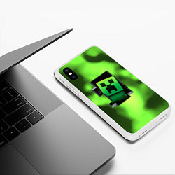 Чехол iPhone XS Max матовый Creeper acid, цвет: 3D-белый — фото 2