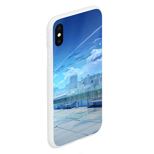 Чехол iPhone XS Max матовый Love Money Rock-n-Roll крыша школы / 3D-Белый – фото 2