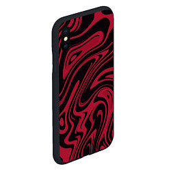 Чехол iPhone XS Max матовый Абстракция тёмно-красный, цвет: 3D-черный — фото 2