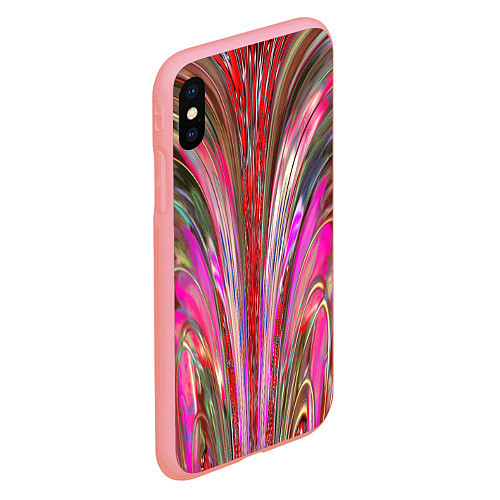 Чехол iPhone XS Max матовый Размытый узор с розовыми и серыми тонами / 3D-Баблгам – фото 2