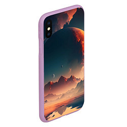 Чехол iPhone XS Max матовый Планета в далеком космосе, цвет: 3D-сиреневый — фото 2