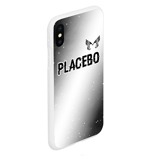 Чехол iPhone XS Max матовый Placebo glitch на светлом фоне: символ сверху / 3D-Белый – фото 2